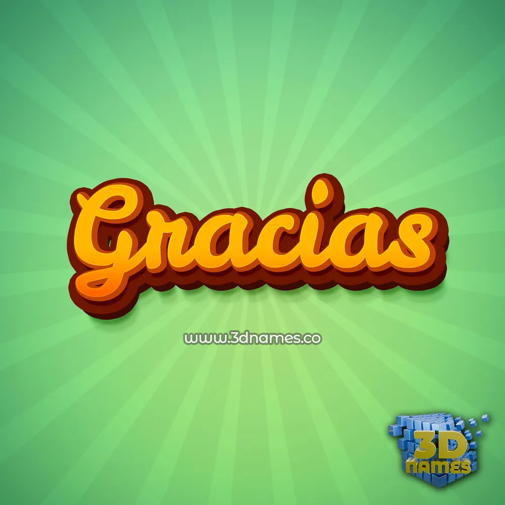 gracias in Green Rays style - 3D name wallpaper