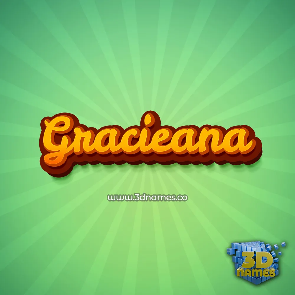 gracieana in Green Rays style - 3D name wallpaper