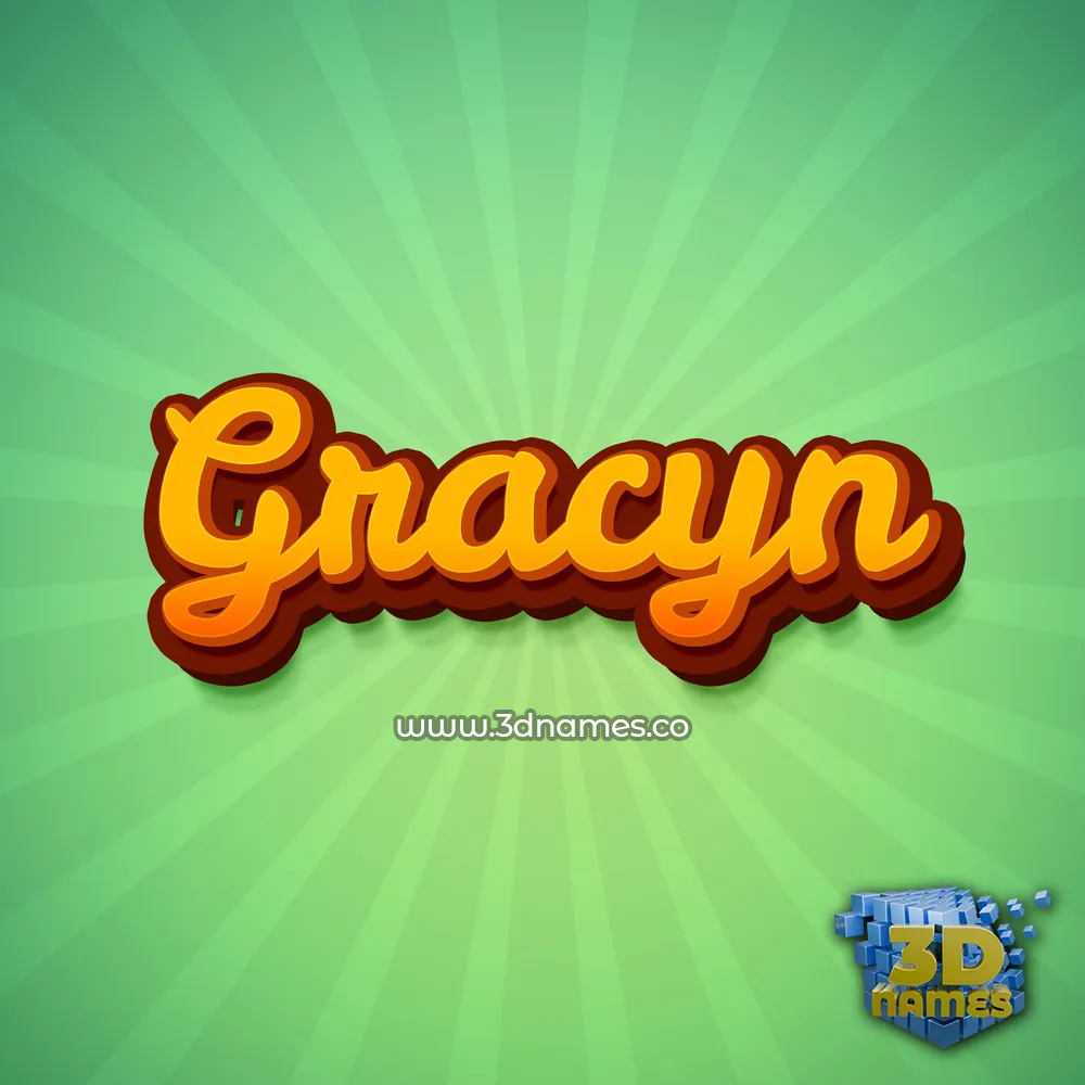 gracyn in Green Rays style - 3D name wallpaper