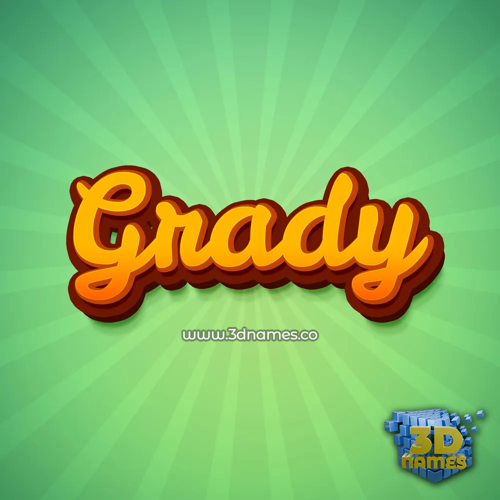 grady in Green Rays style - 3D name wallpaper