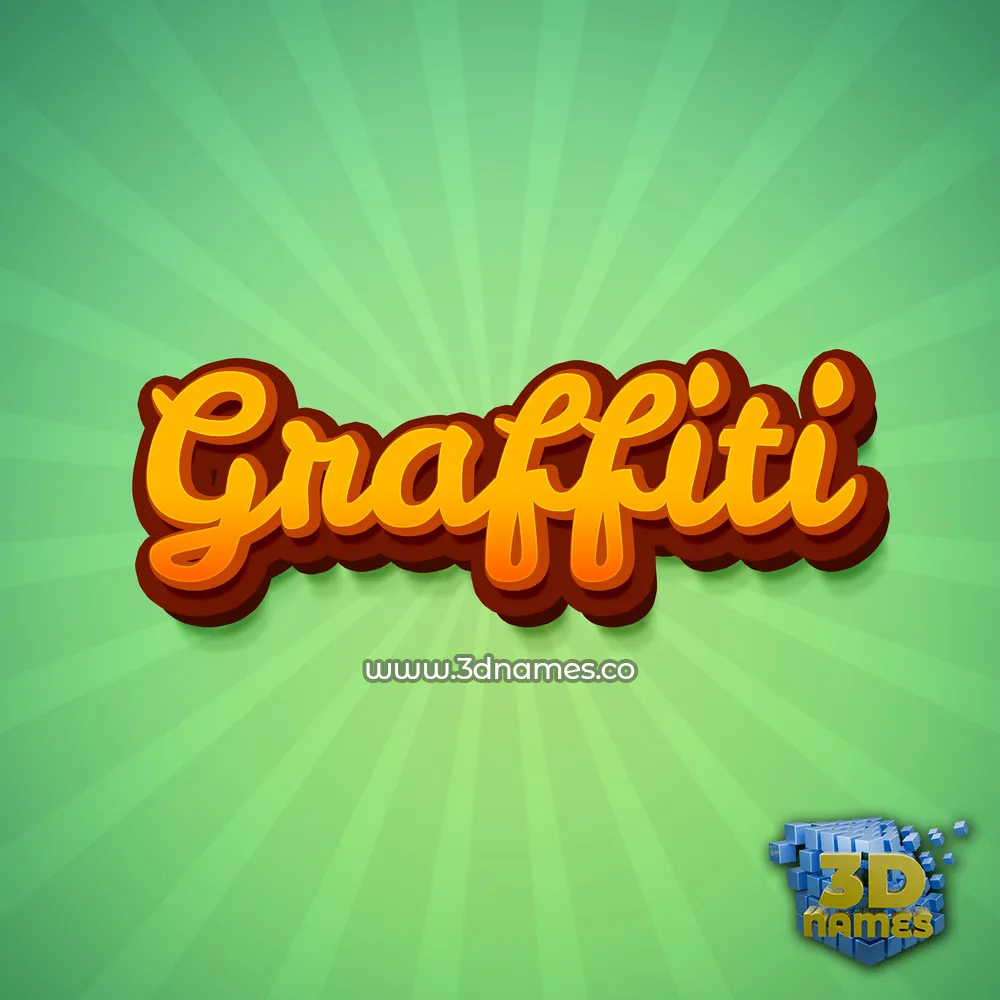 graffiti in Green Rays style - 3D name wallpaper