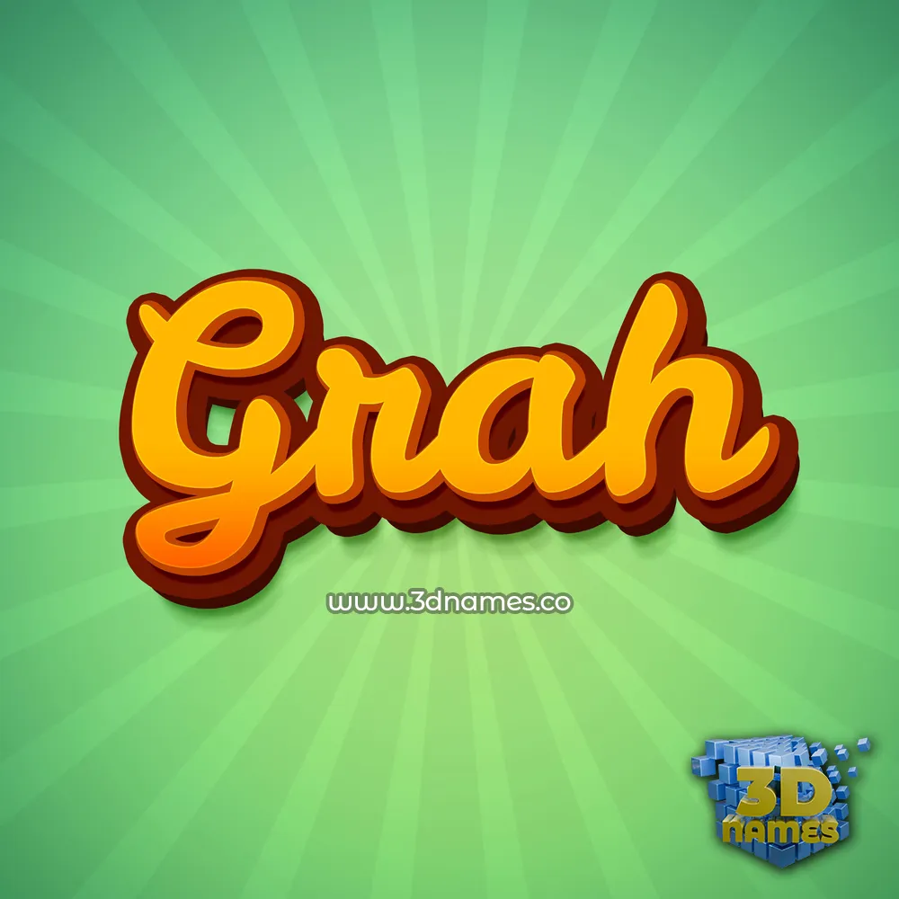 grah in Green Rays style - 3D name wallpaper