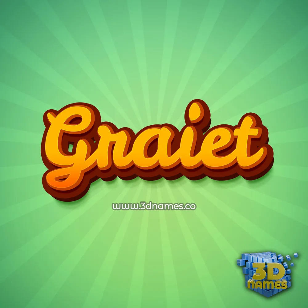 graiet in Green Rays style - 3D name wallpaper