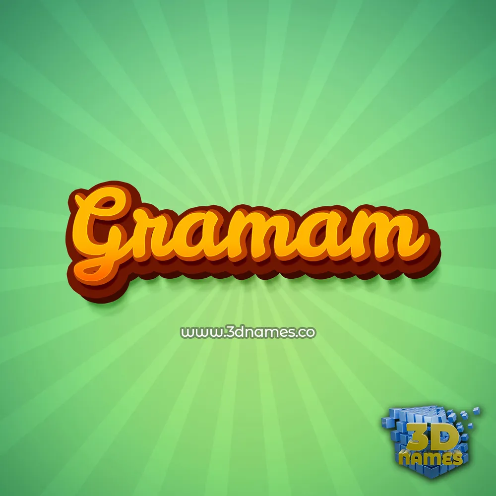 gramam in Green Rays style - 3D name wallpaper