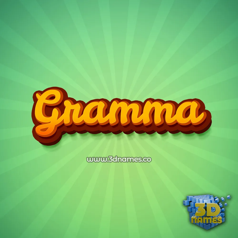 gramma in Green Rays style - 3D name wallpaper