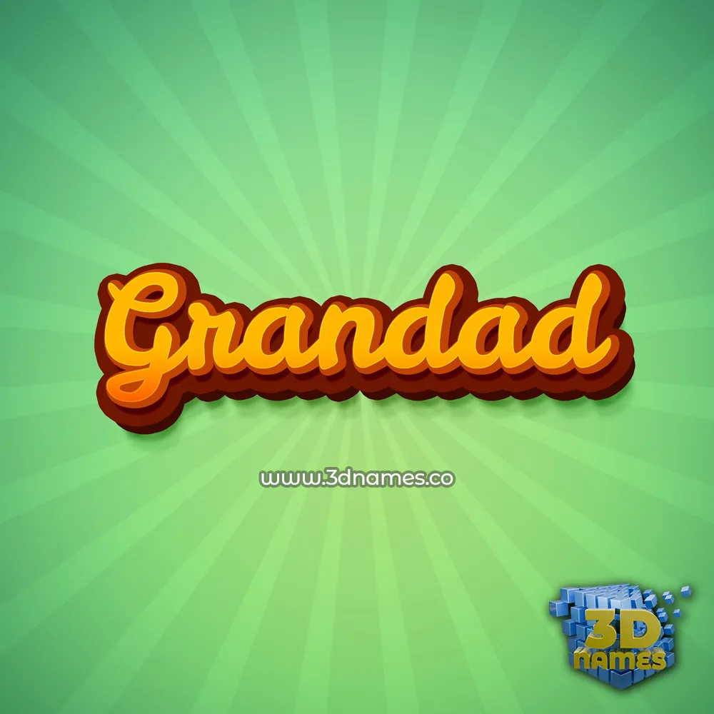 grandad in Green Rays style - 3D name wallpaper