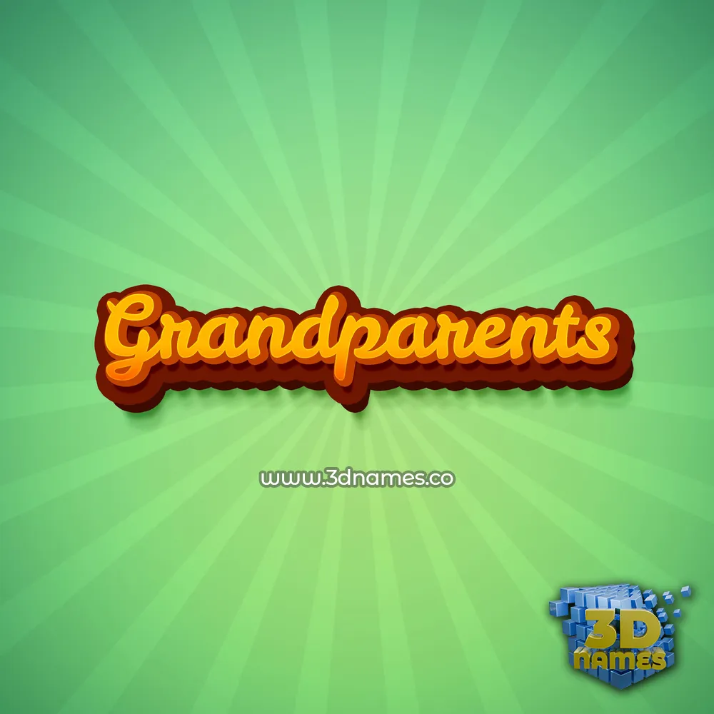grandparents in Green Rays style - 3D name wallpaper