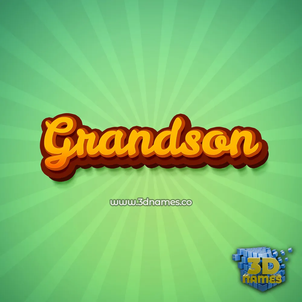 grandson in Green Rays style - 3D name wallpaper