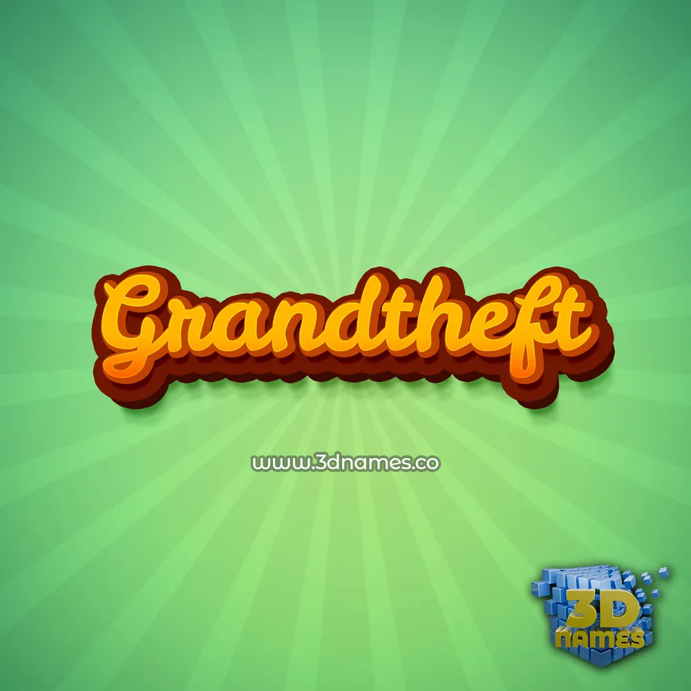grandtheft in Green Rays style - 3D name wallpaper