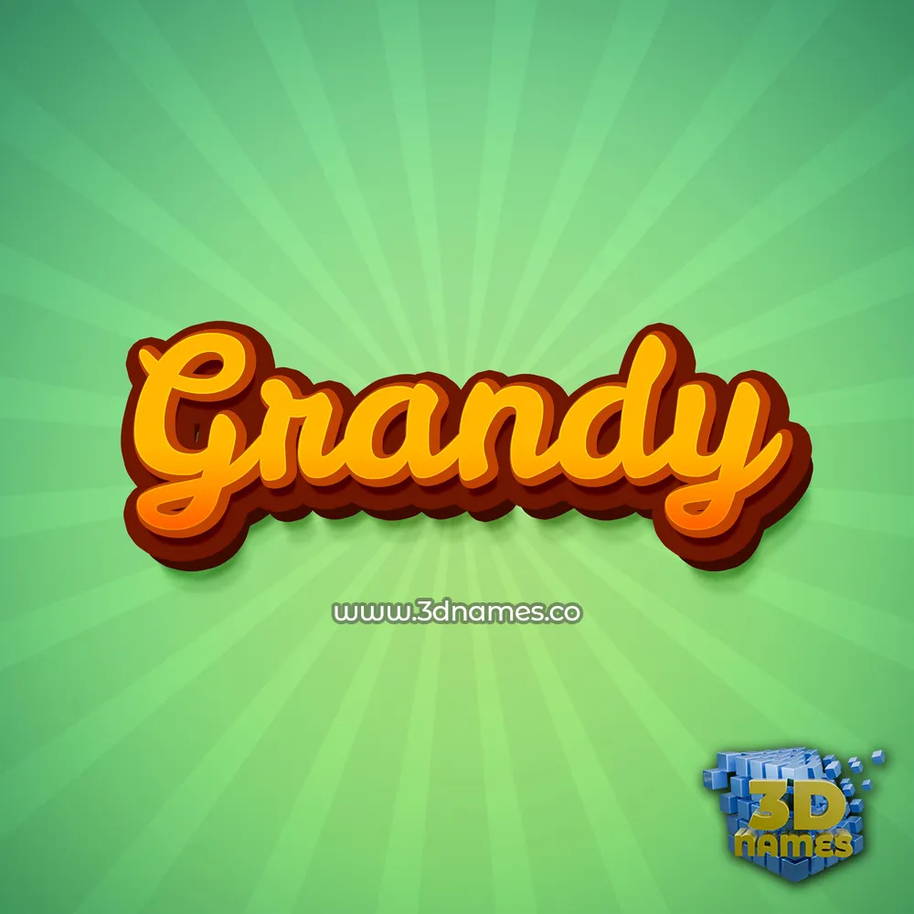 grandy in Green Rays style - 3D name wallpaper
