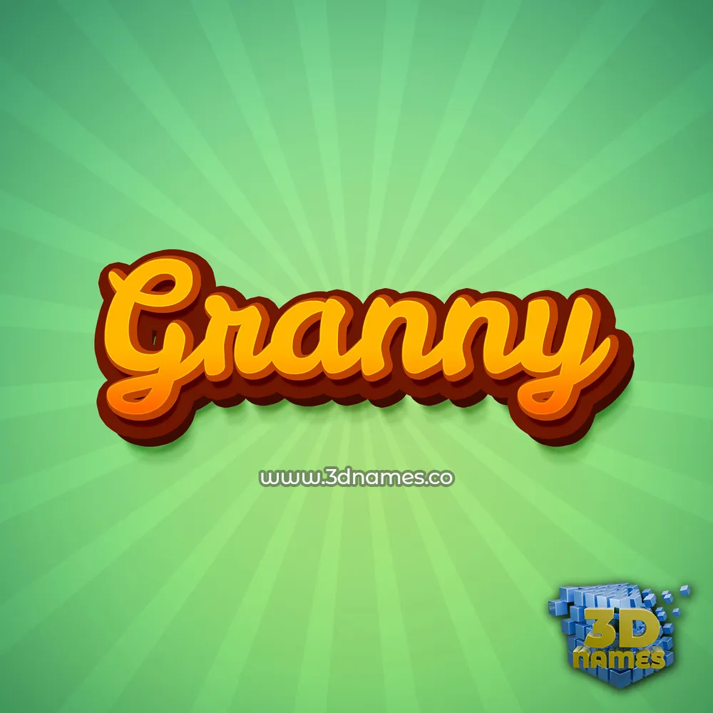 granny in Green Rays style - 3D name wallpaper