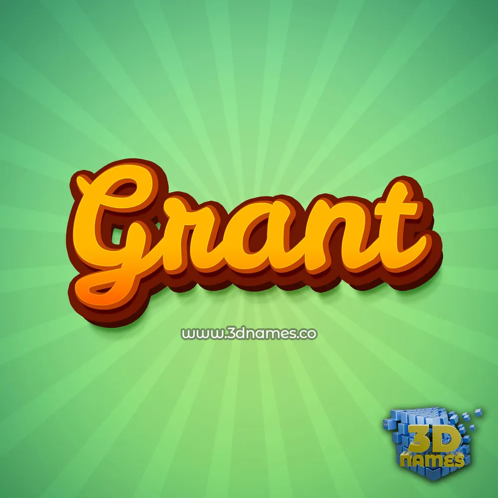 grant in Green Rays style - 3D name wallpaper