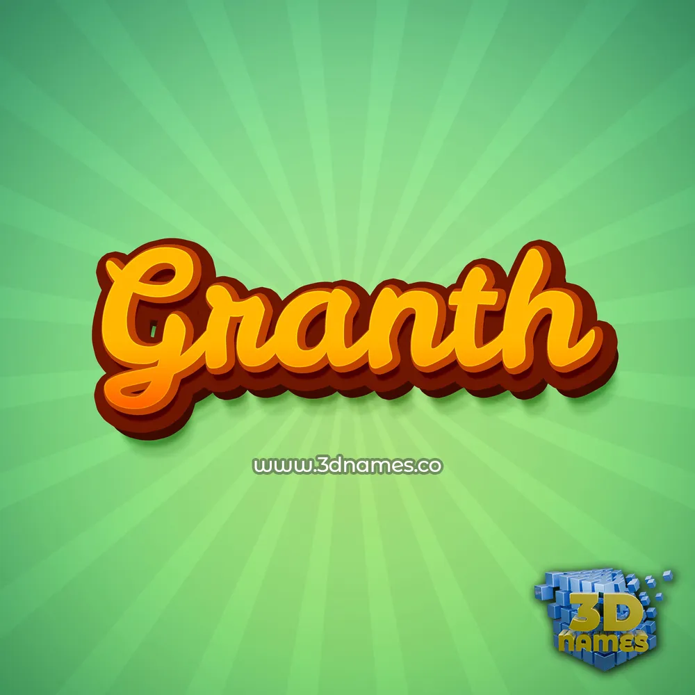granth in Green Rays style - 3D name wallpaper