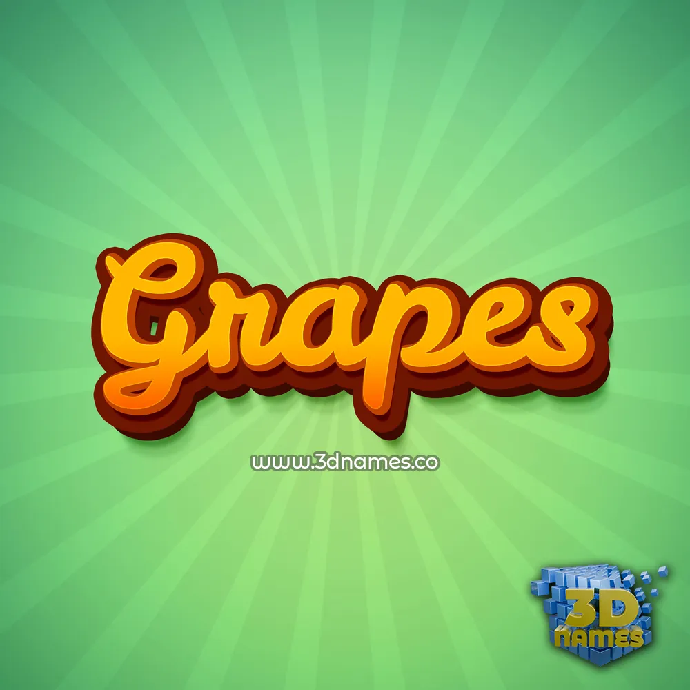 grapes in Green Rays style - 3D name wallpaper