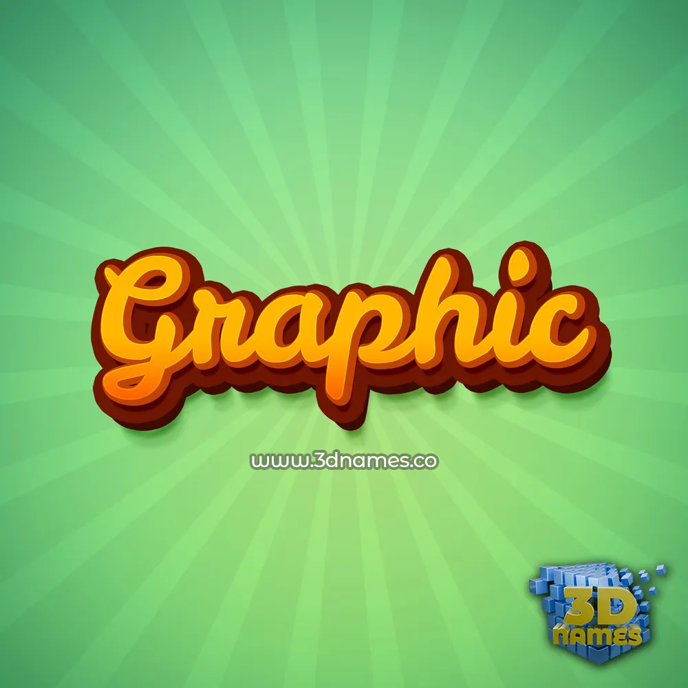 graphic in Green Rays style - 3D name wallpaper