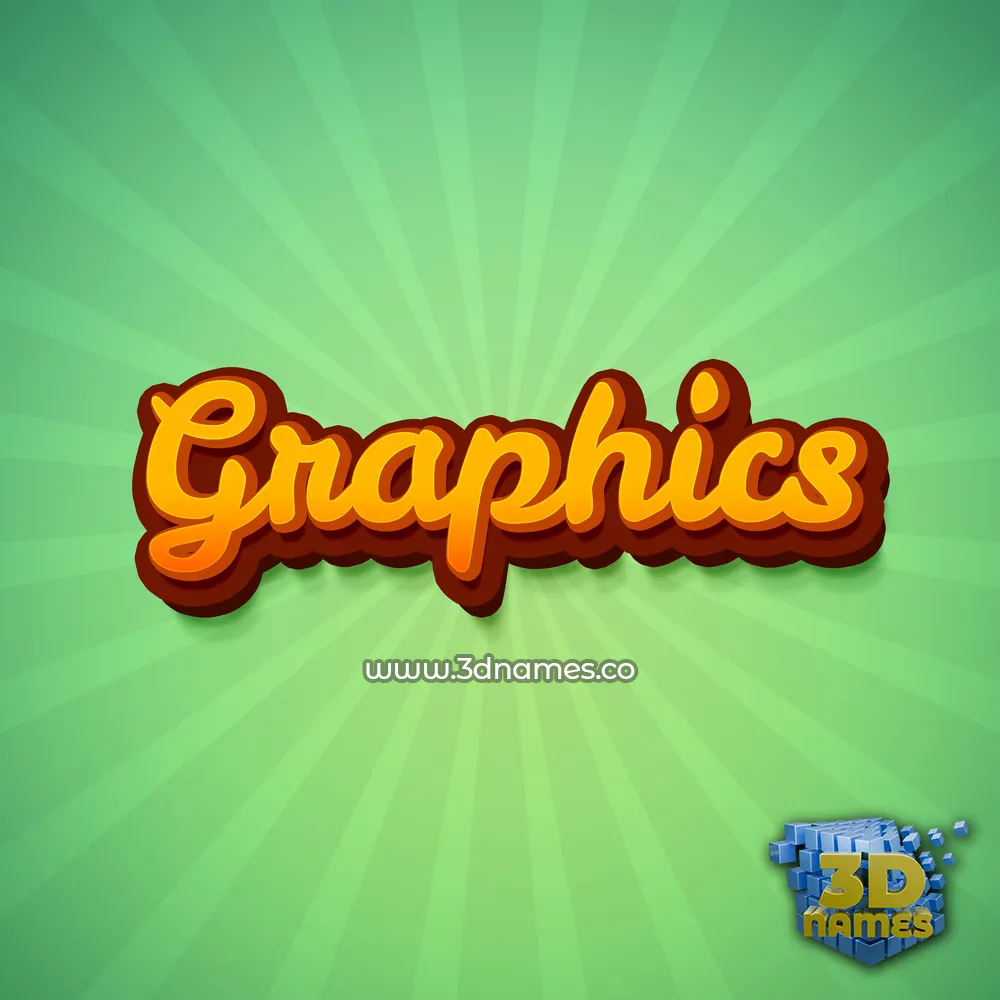 graphics in Green Rays style - 3D name wallpaper