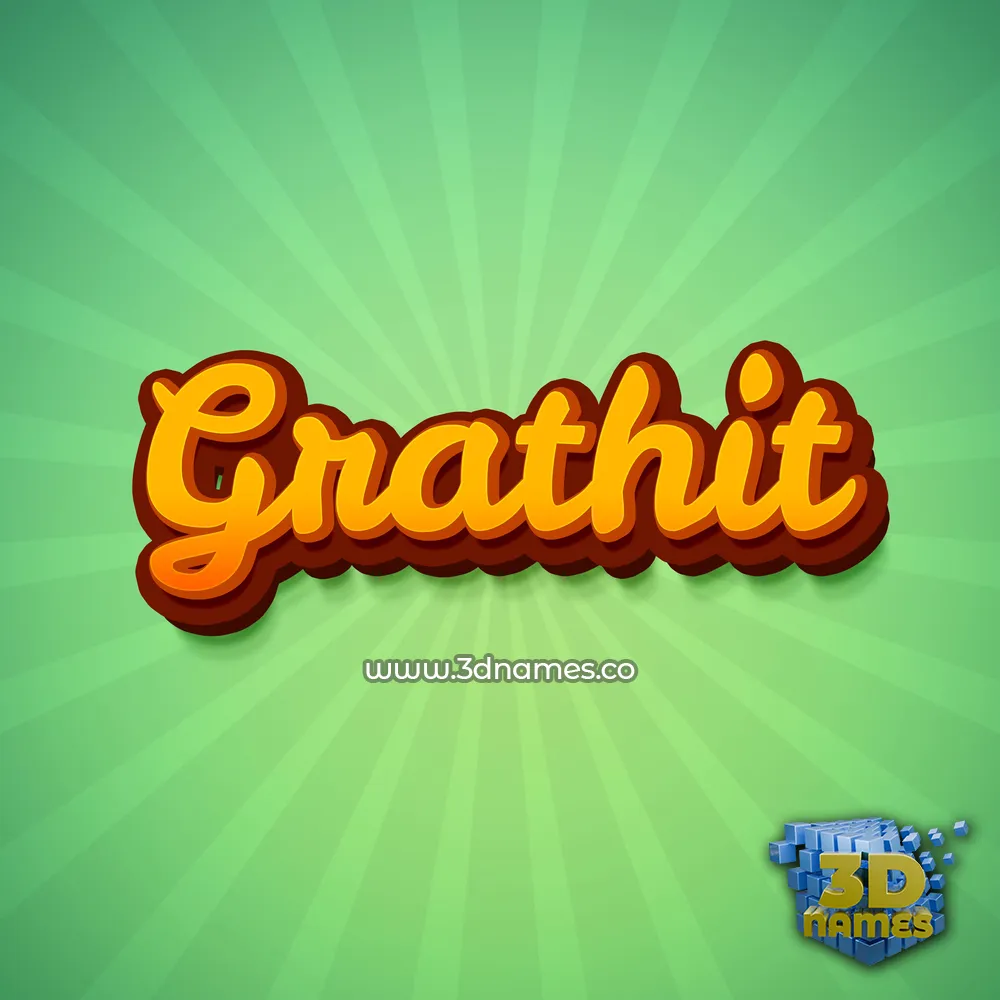 grathit in Green Rays style - 3D name wallpaper