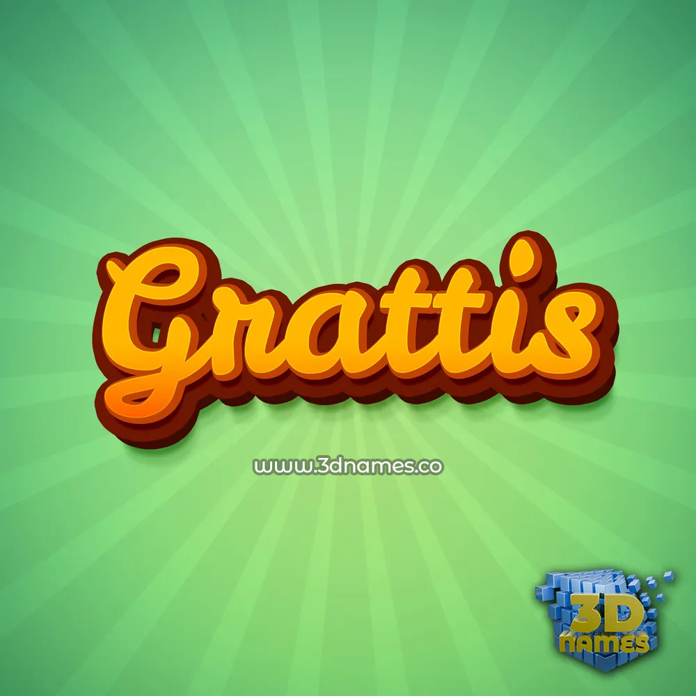 grattis in Green Rays style - 3D name wallpaper