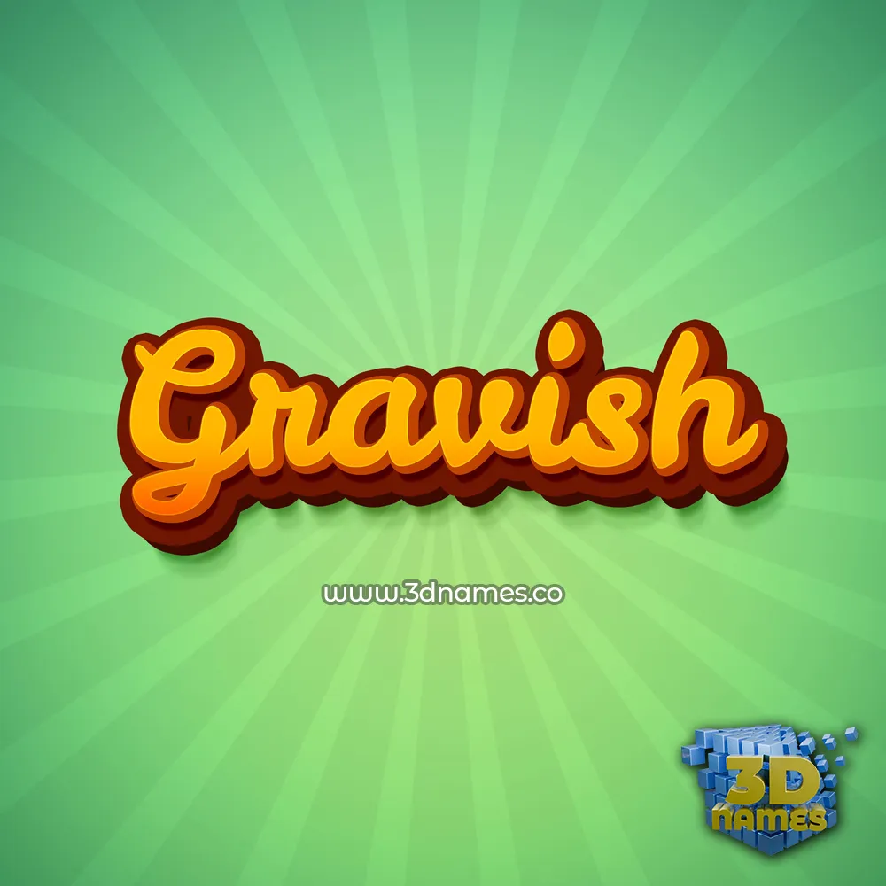 gravish in Green Rays style - 3D name wallpaper