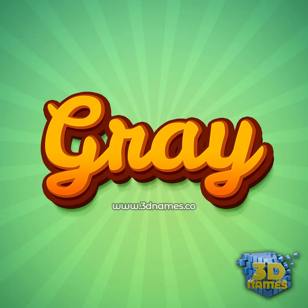 gray in Green Rays style - 3D name wallpaper
