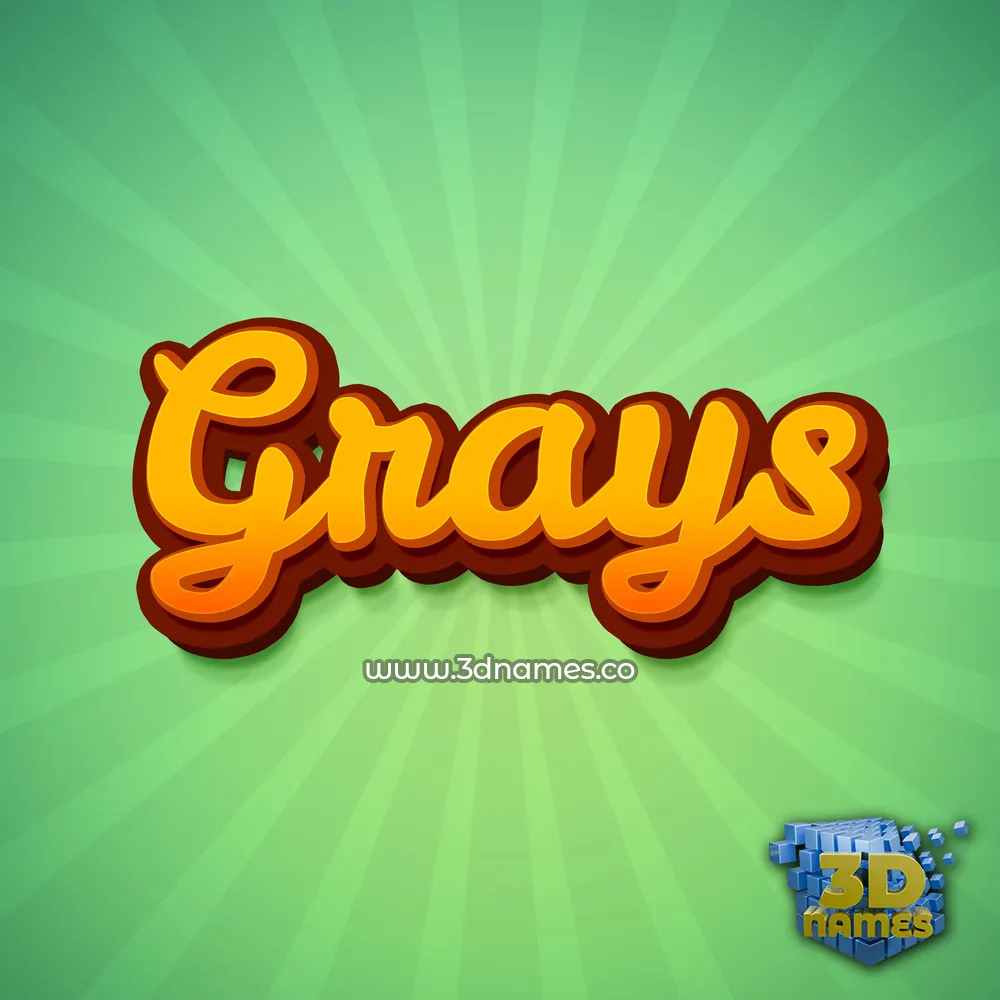 grays in Green Rays style - 3D name wallpaper
