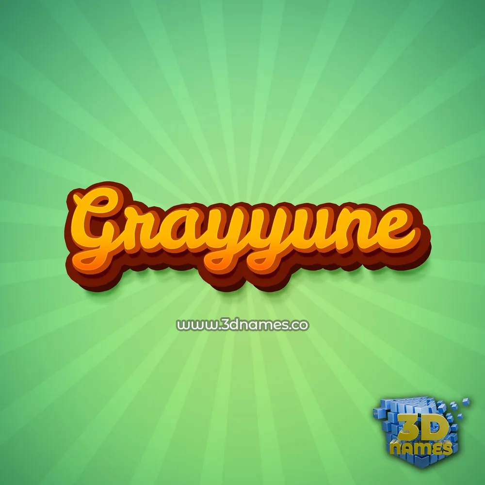 grayyune in Green Rays style - 3D name wallpaper