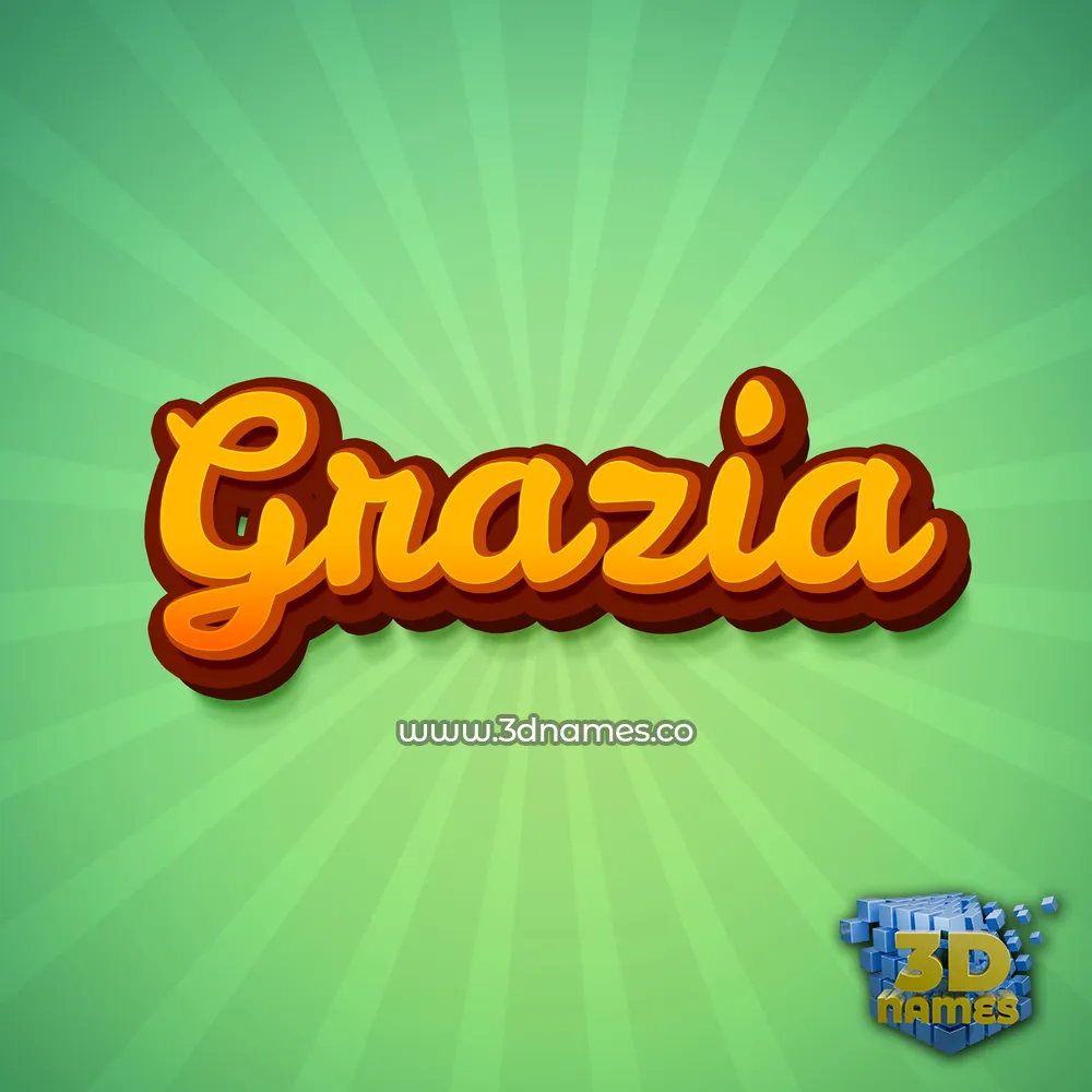 grazia in Green Rays style - 3D name wallpaper