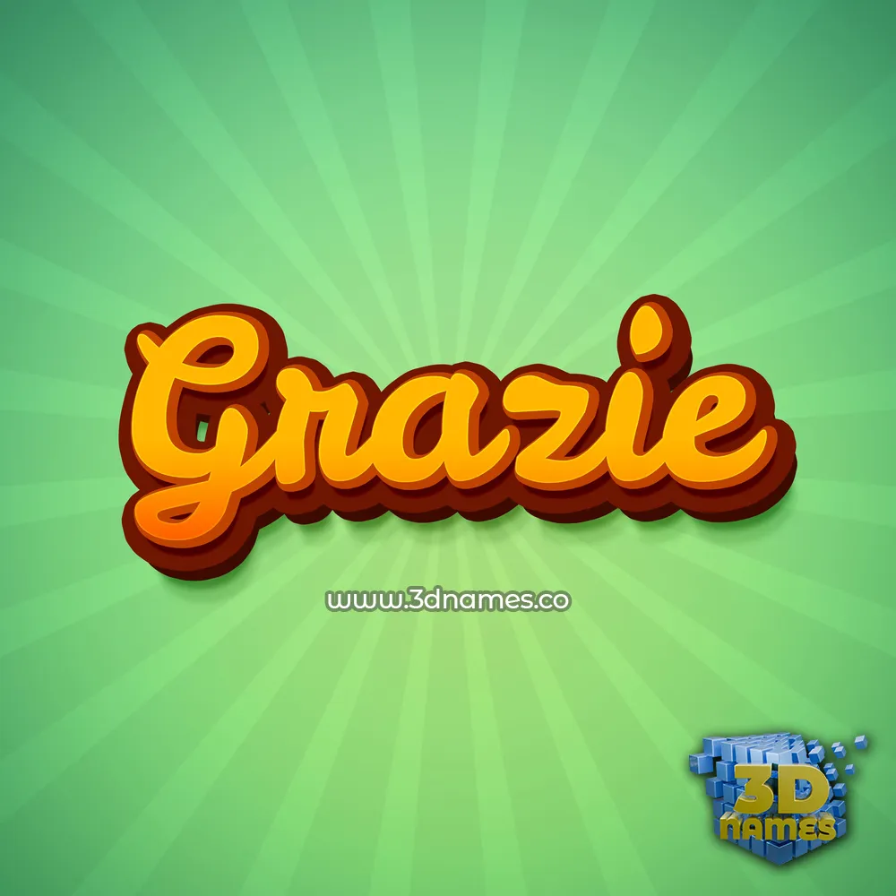 grazie in Green Rays style - 3D name wallpaper