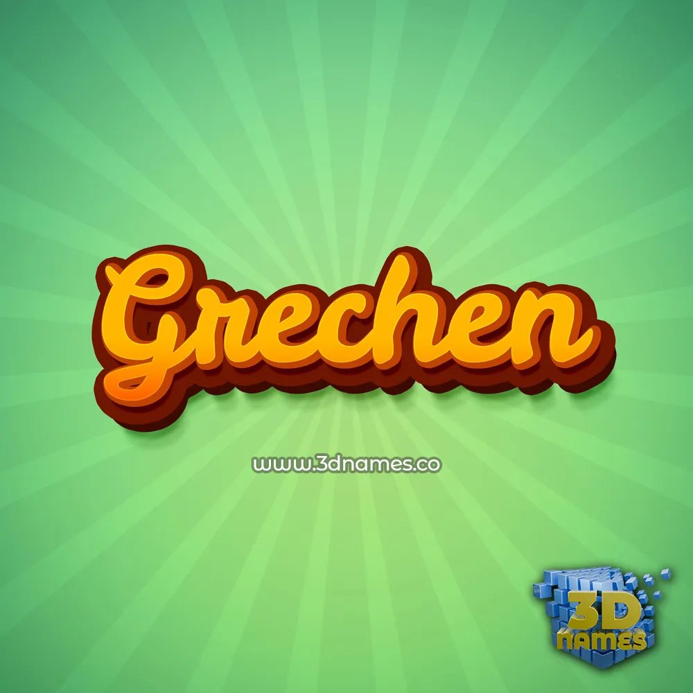 grechen in Green Rays style - 3D name wallpaper