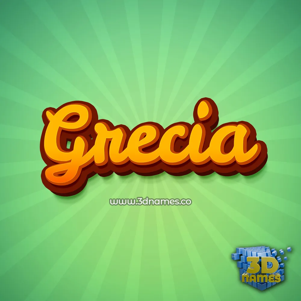 grecia in Green Rays style - 3D name wallpaper