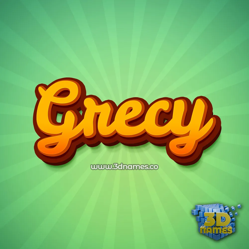grecy in Green Rays style - 3D name wallpaper