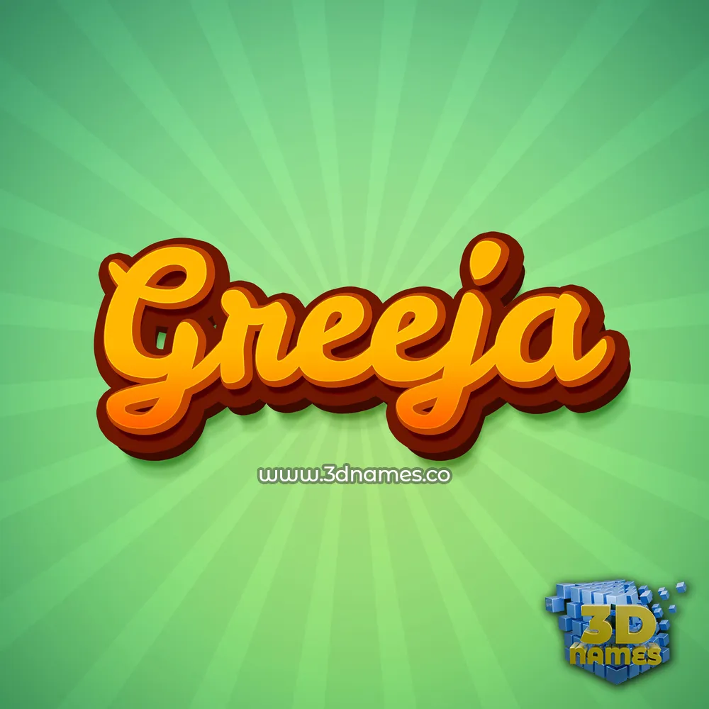 greeja in Green Rays style - 3D name wallpaper