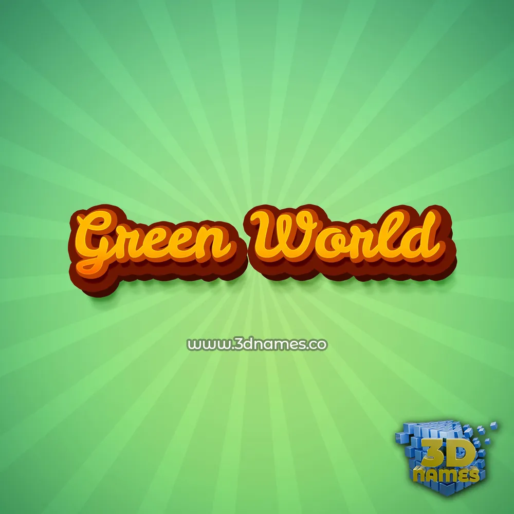green world in Green Rays style - 3D name wallpaper