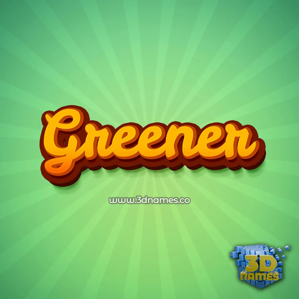 greener in Green Rays style - 3D name wallpaper
