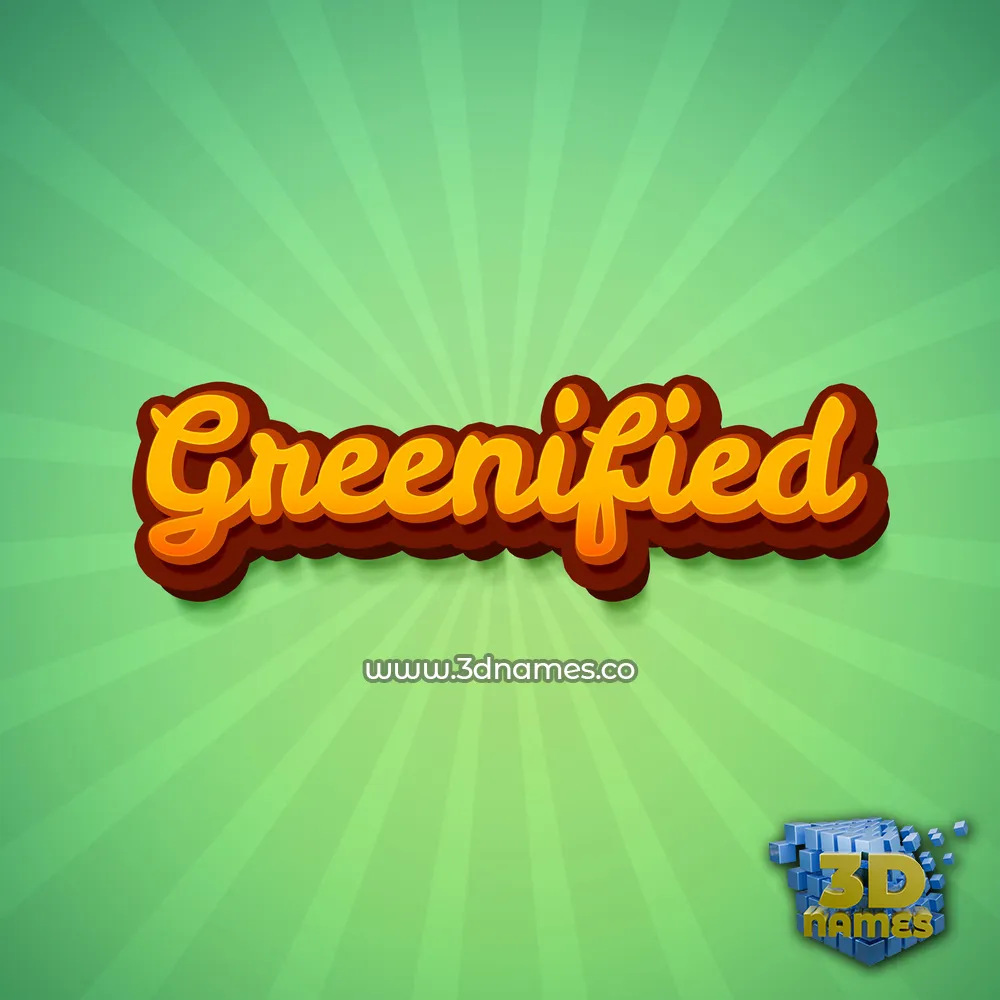 greenified in Green Rays style - 3D name wallpaper