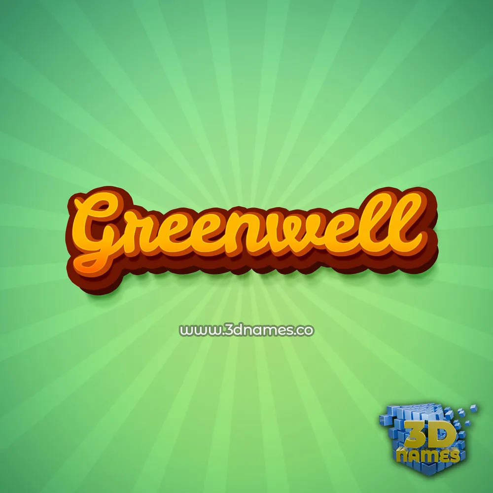 greenwell in Green Rays style - 3D name wallpaper