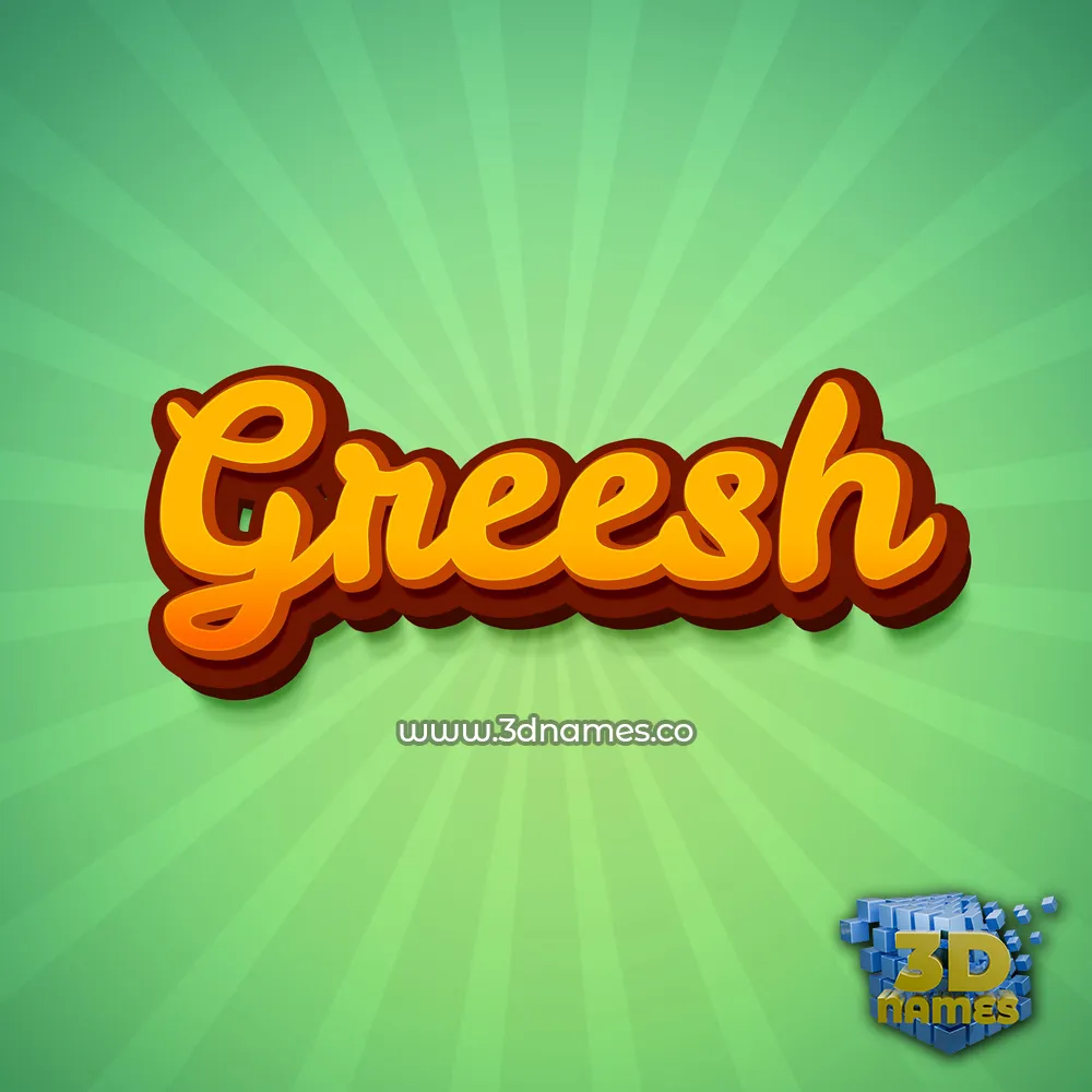 greesh in Green Rays style - 3D name wallpaper