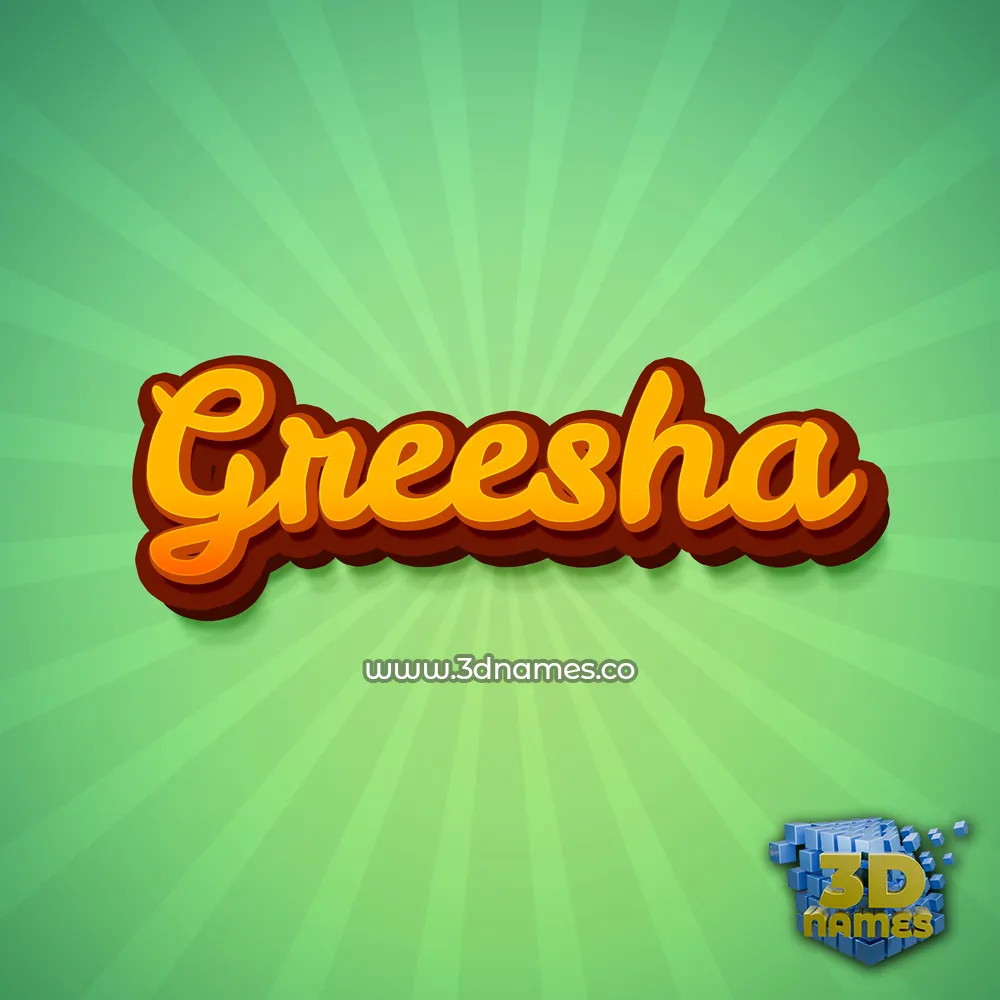 greesha in Green Rays style - 3D name wallpaper