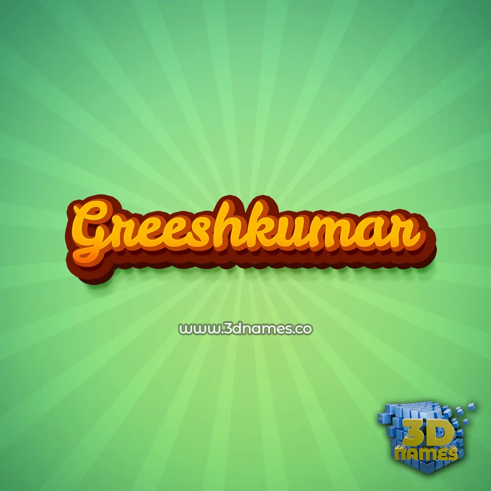greeshkumar in Green Rays style - 3D name wallpaper