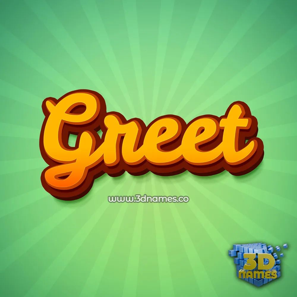 greet in Green Rays style - 3D name wallpaper