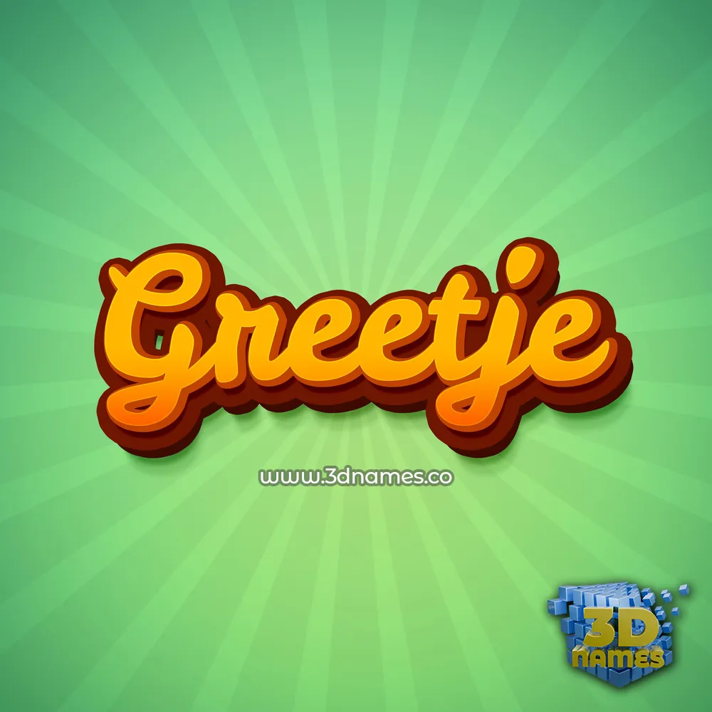 greetje in Green Rays style - 3D name wallpaper