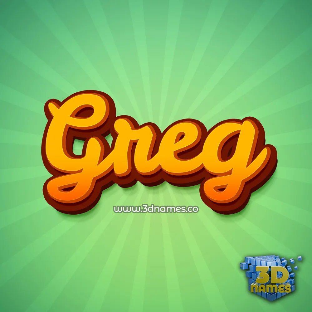 greg in Green Rays style - 3D name wallpaper