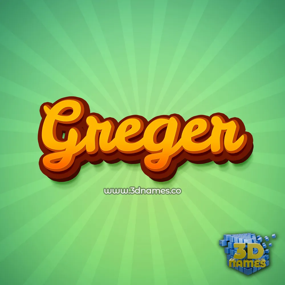 greger in Green Rays style - 3D name wallpaper