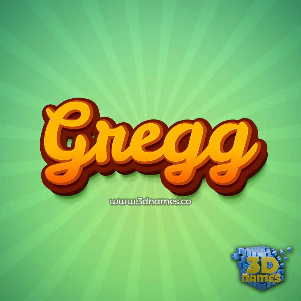 gregg in Green Rays style - 3D name wallpaper