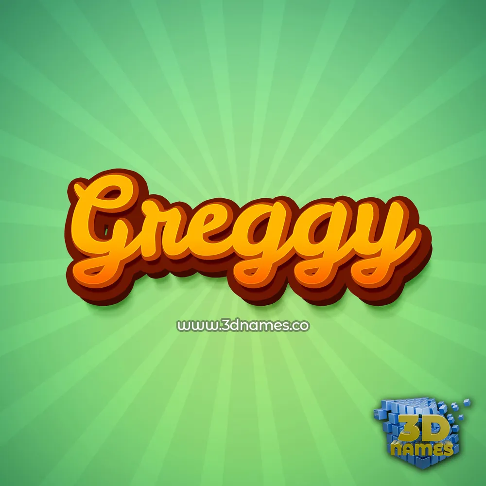 greggy in Green Rays style - 3D name wallpaper