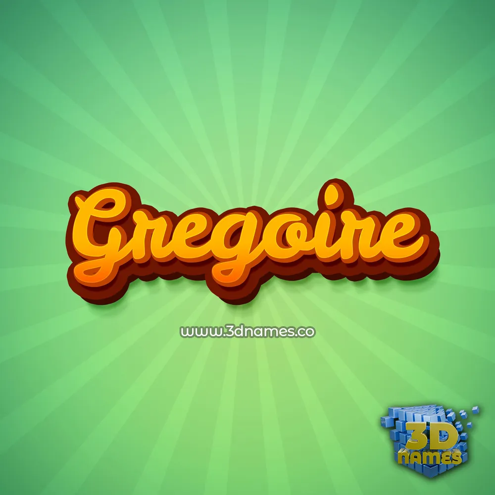 gregoire in Green Rays style - 3D name wallpaper