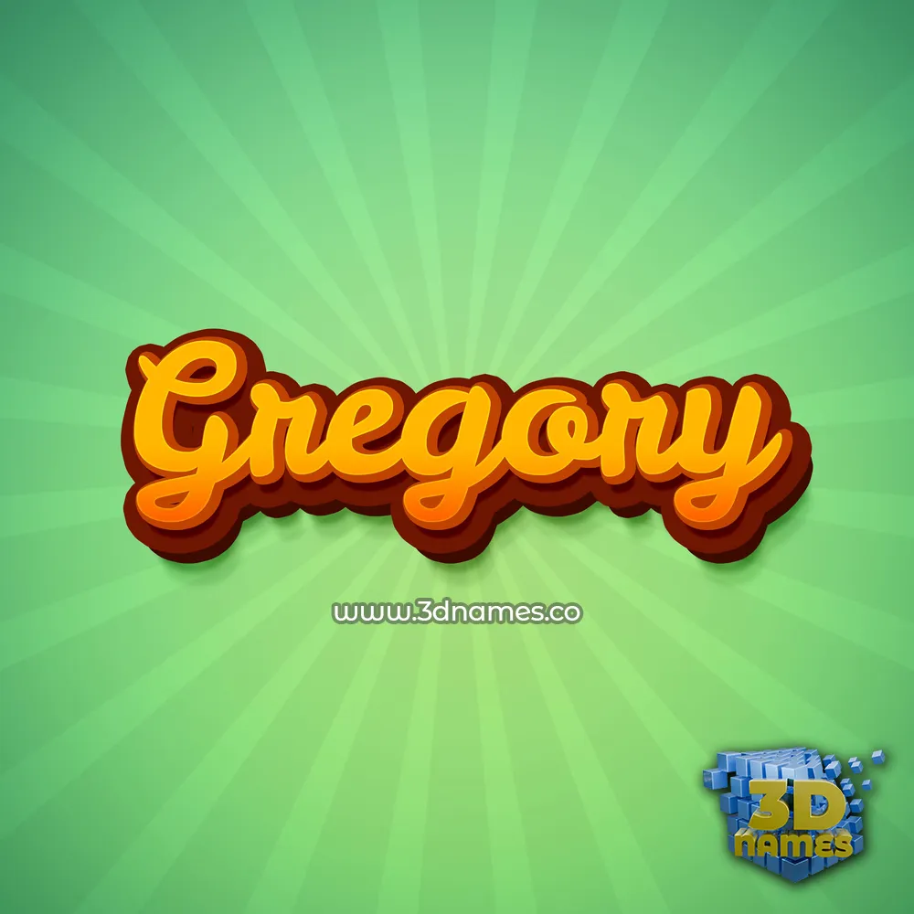 gregory in Green Rays style - 3D name wallpaper