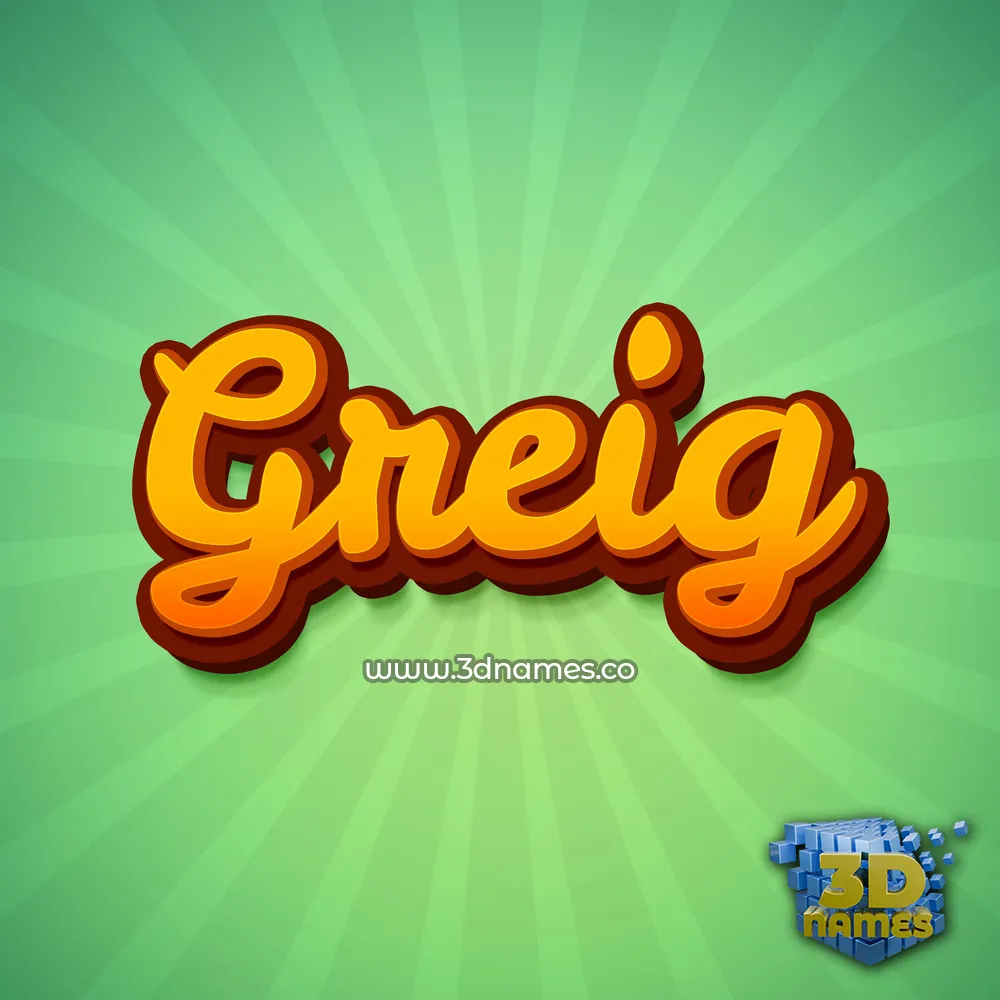 greig in Green Rays style - 3D name wallpaper