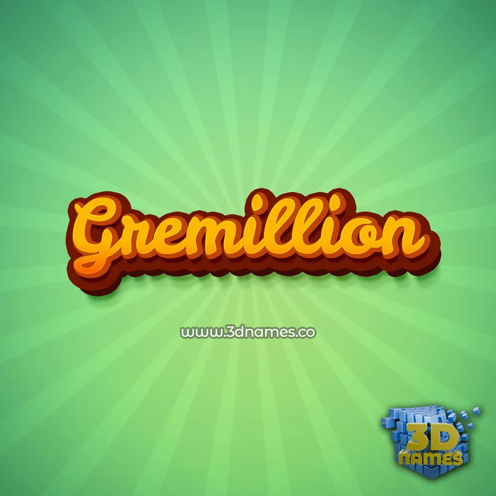 gremillion in Green Rays style - 3D name wallpaper