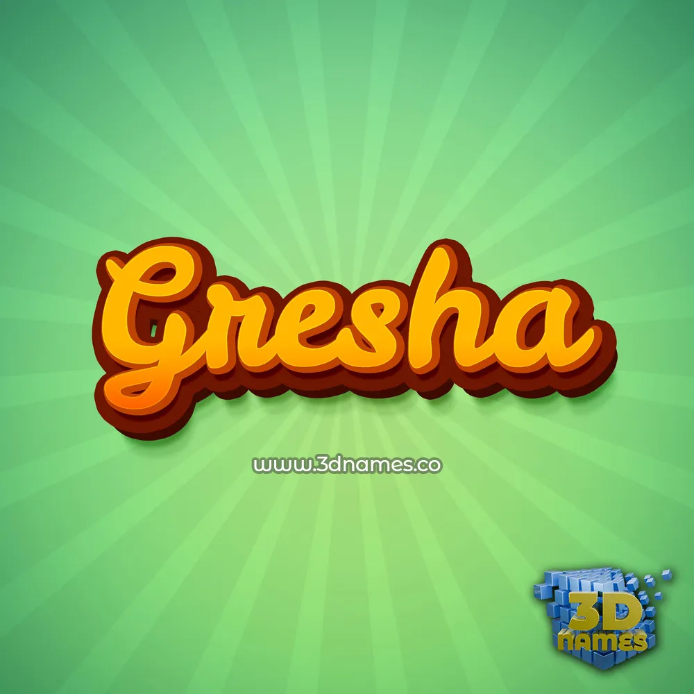 gresha in Green Rays style - 3D name wallpaper